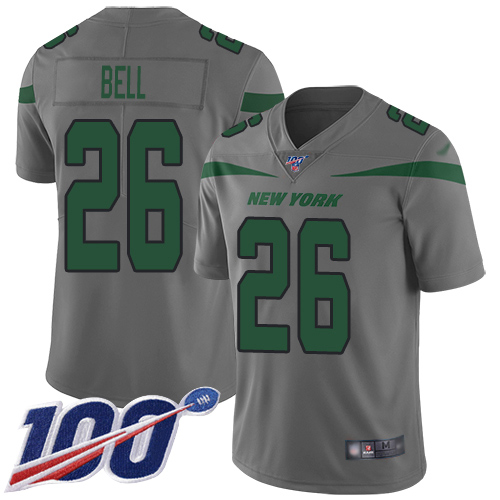 New York Jets Limited Gray Men LeVeon Bell Jersey NFL Football #26 100th Season Inverted Legend